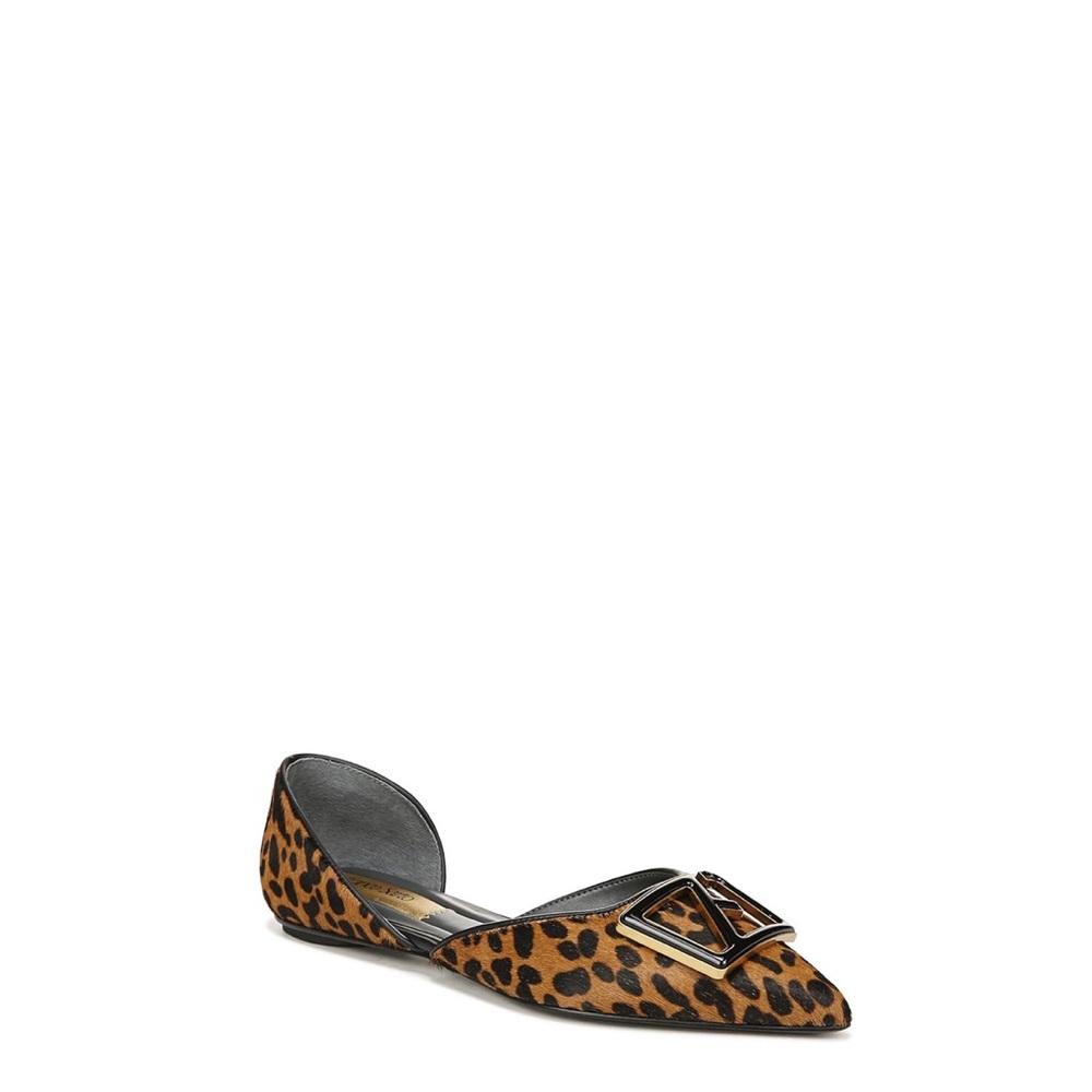 Franco Sarto Leopard Print Flats with Buckle